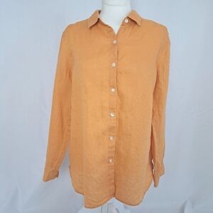 J. Jill Warm Amber Button Down Shirt